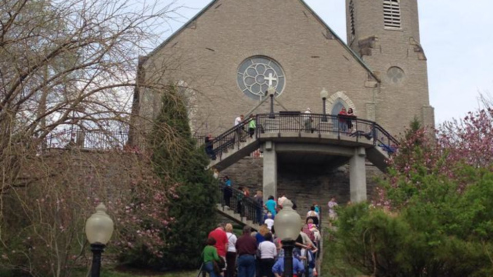 Praying of the Steps Returns to Mount Adams’ Holy Cross-Immaculata
